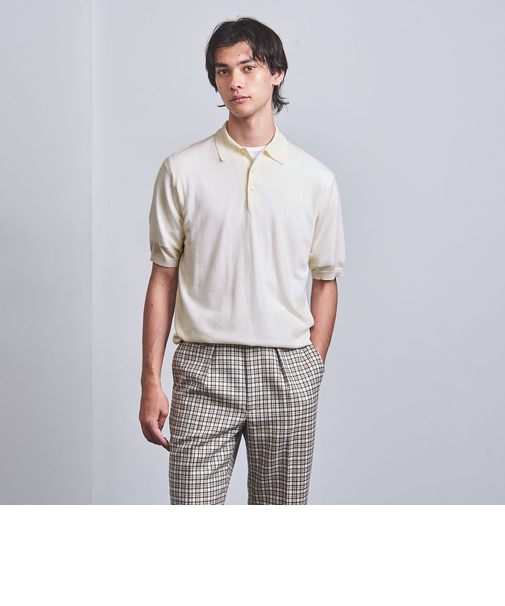 ウール ハイゲージ ニット ポロシャツ -ウォッシャブル-