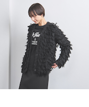 ループ フリンジ オーバー ニットカーディガン