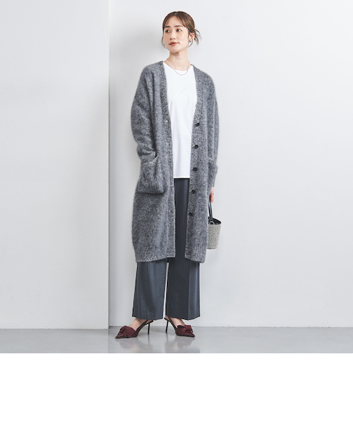 フォックス カシミヤ ロングカーディガン
