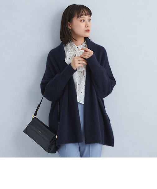 FOXブレンド ミドル ニット カーディガン