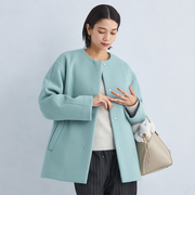 SENTDALE WOOL セントデールウール ノーカラー ミドル コート