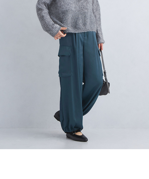 ［size SHORT/TALLあり］サテン カーゴ パンツ