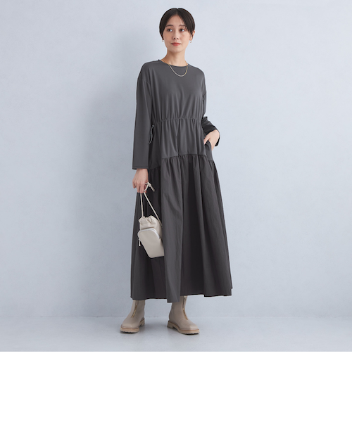 美品◎ユナイテッドアローズ　ドッキングワンピース ニット ドッキング ワンピース