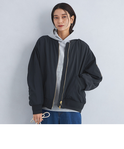 size SHORTあり］リバーシブル MA-1 ブルゾン -ウォッシャブル