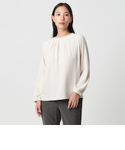 ジョーゼット タックブラウス 9分袖＜A DAY IN THE LIFE＞