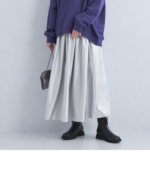 レザーライク ギャザー スカート｜ユナイテッドアローズ アウトレット