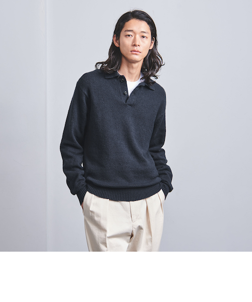 【新品未使用】UNITED ARROWS ニットポロシャツ M ソフトスラブ ニットポロシャツ -ウォッシャブル-｜ユナイテッド