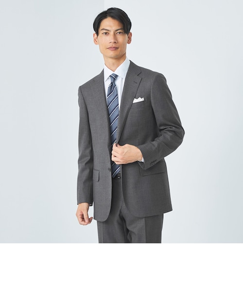 GLR CLOTH ピンストライプ 2B N/HC/BW スーツジャケット -ストレッチ