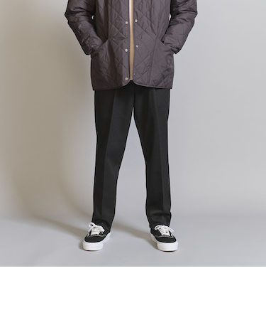トリコチンツイル 1プリーツ テーパード パンツ ‐ウォッシャブル‐