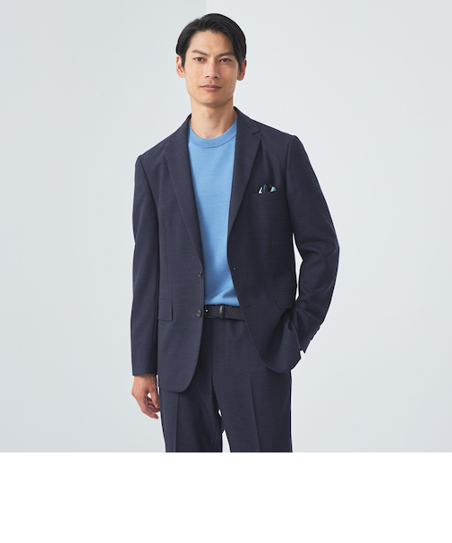 A+ TWPU ホームスパン スリム 2B ジャケット -ウォッシャブル・ストレッチ・防シワ-