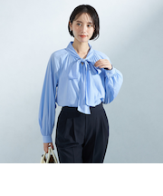 ボウタイ ギャザー ブラウス