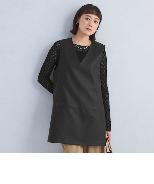 レザーライク ベスト