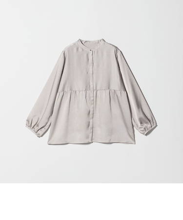 ハンマーサテン ペプラムブラウス<A DAY IN THE LIFE>