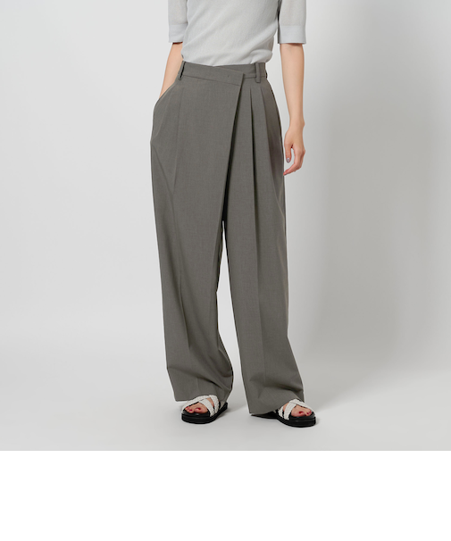 ポプリン 2タック ラップパンツ -ウォッシャブル-