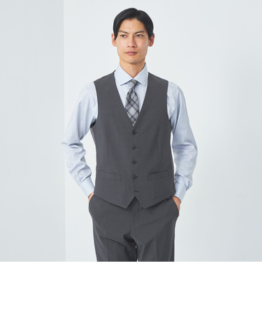 A+ TWPU トロピカル無地 スリム 5B スーツベスト -ウォッシャブル-