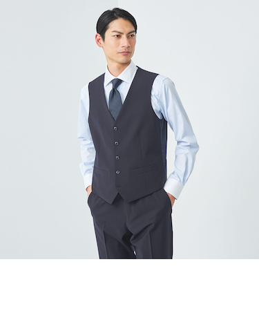 A+ TWPU トロピカル無地 スリム 5B スーツベスト -ウォッシャブル-