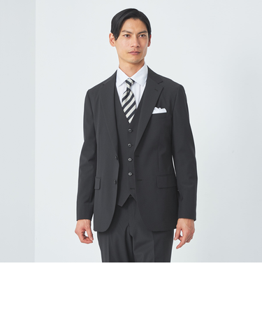 A+ TWPU トロピカル無地 スリム 2B ジャケット -ウォッシャブル・ストレッチ・防シワ-