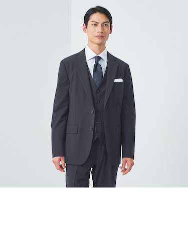 A+ TWPU トロピカル無地 スリム 2B ジャケット -ウォッシャブル・ストレッチ・防シワ-