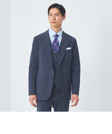 A+ TWPU トロピカル無地 スリム 2B ジャケット -ウォッシャブル・ストレッチ・防シワ-