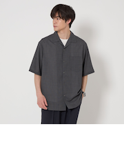 TWサイロ チェック オープンカラーシャツ -ストレッチ・接触冷感・通気性-