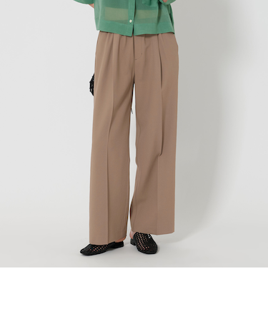 タックゴム ワイドストレート パンツ