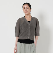 Vネック アゼニット カーディガン -ウォッシャブル-