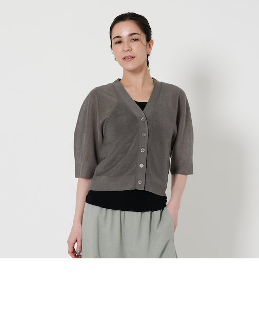 Vネック アゼニット カーディガン -ウォッシャブル-