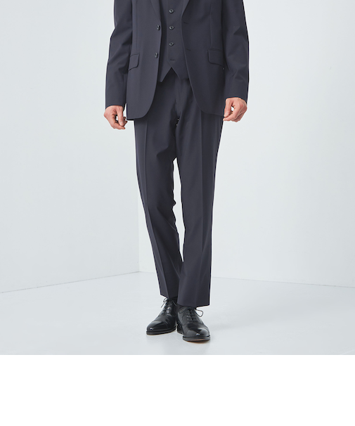 A+ TWPU トロピカル無地 スリム スラックス -ストレッチ・防シワ・ウエストアジャスター-