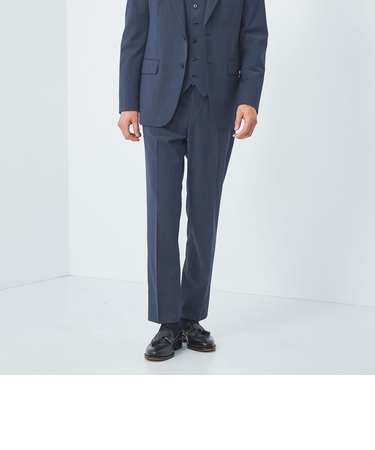 A+ TWPU トロピカル無地 スリム スラックス -ストレッチ・防シワ・ウエストアジャスター-