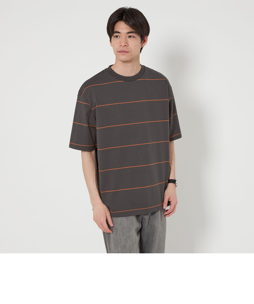 コットン ボーダー クルーネック Tシャツ
