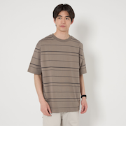 コットン ボーダー クルーネック Tシャツ