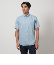 エブリット CC パナマ ソリッド スナップ ボタンダウン 半袖 シャツ -接触冷感-