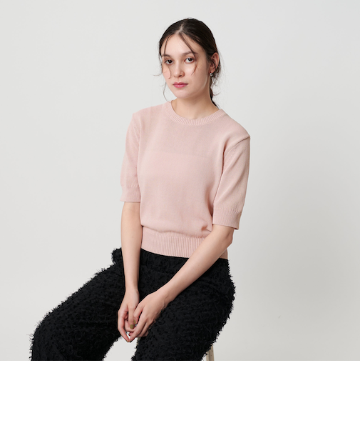 コイルニット ショートスリーブ プルオーバー -ウォッシャブル-