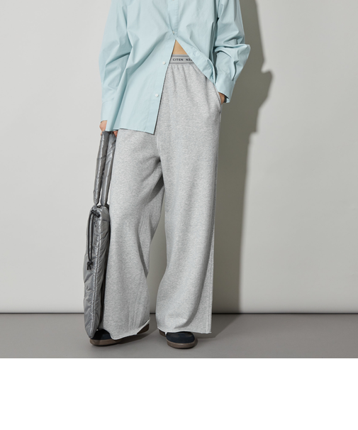 ＜CITEN＞ウエストロゴスウェットワイドパンツ
