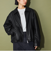 ＜CITEN＞エッセンシャルレザーライクジャケット