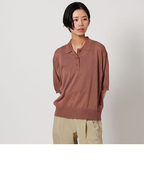 ＜CITEN＞シンプルニットポロシャツ