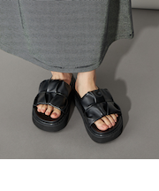 ＜CITEN＞シャーリングフットベッドサンダル