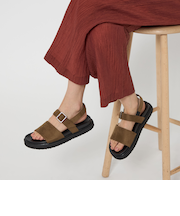 ＜CITEN＞ダブルベルトフットベッドサンダル