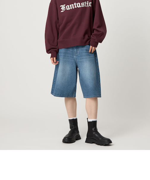 <CITEN>バギーデニムハーフパンツ