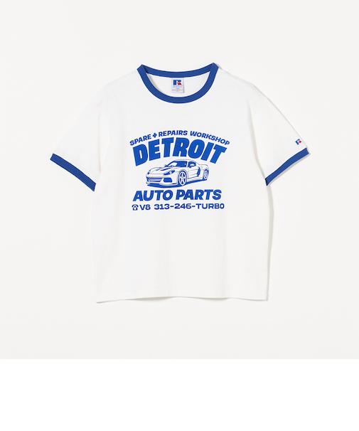 【別注】＜RUSSELL ATHLETIC＞プリント リンガーTシャツ 140cm-150cm