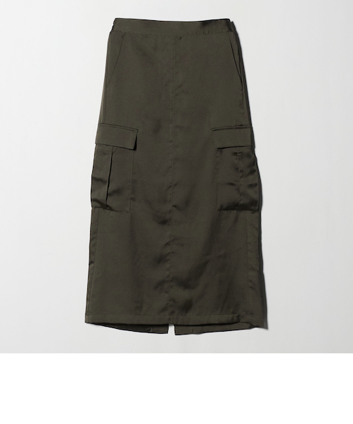 サテン カーゴスカート ‐ウォッシャブル‐<A DAY IN THE LIFE>