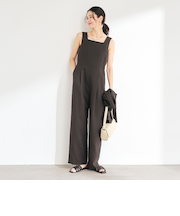 ［size SHORTあり］Softリネンライク オールインワン -マシンウォッシャブル・吸水速乾-