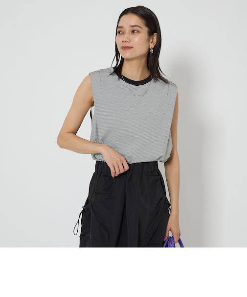 ショルダータック ノースリーブ プルオーバー カットソー