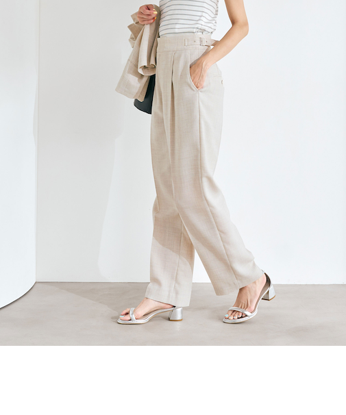 ［size TALLあり］Softリネンライク パンツ -マシンウォッシャブル・吸水速乾-