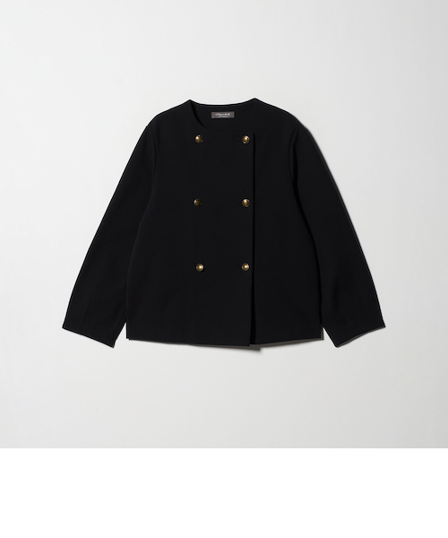 ダブルニット ノーカラー カーディガンジャケット＜A DAY IN THE