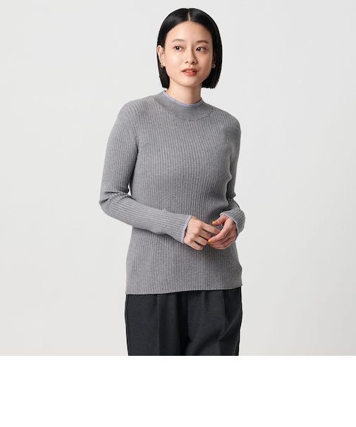 リブ バイカラー ハイネックニット ‐ウォッシャブル‐ ＜A DAY IN THE LIFE＞