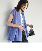 ボイル ギャザー ハオリ ショートスリーブ ブラウス