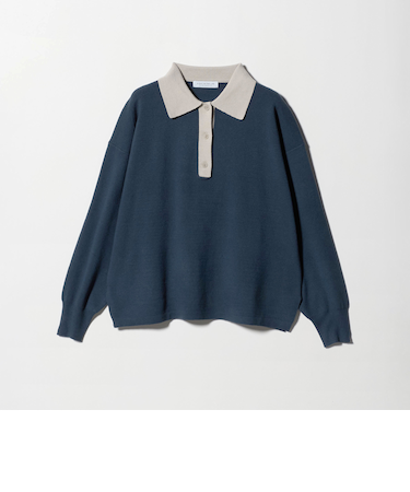 バイカラー ニットポロ ＜A DAY IN THE LIFE＞