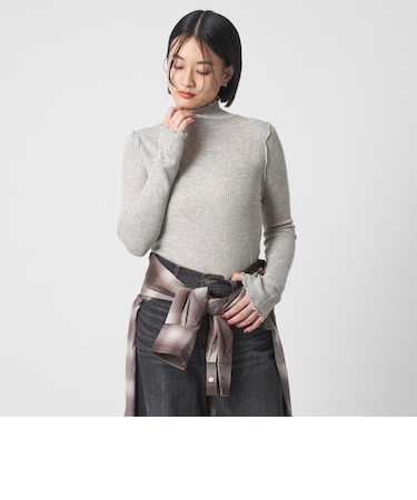 リブ ラメメロー ハイネックニット <A DAY IN THE LIFE>