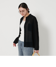 アセテートナイロンミラノリブ シャツカーディガン -ウォッシャブル-